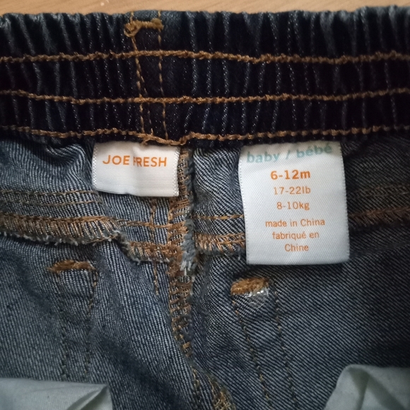 NWOT 6-12m Joe Fresh Baby by Bebe Blue Jeans with Embroidered Flowers - Picture 3 of 4